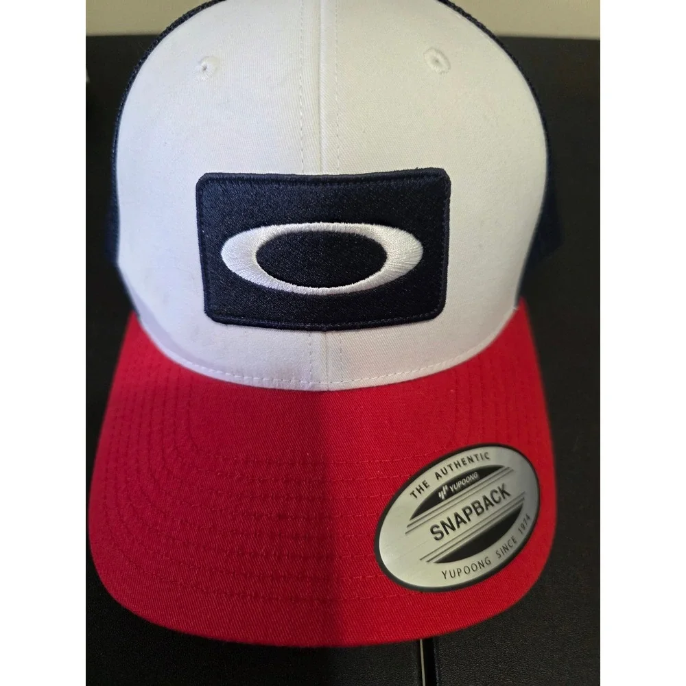 Oakley Tinfoil Trucker Hat Red White Blue Mesh Snapback Cap Mens OSFM